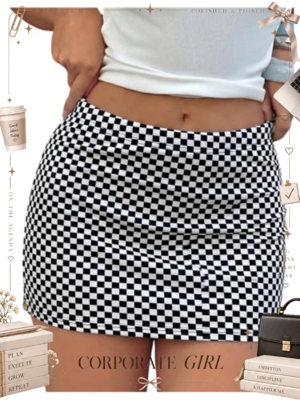 Plaid Low Rise Mini Skort with Built-in Shorts Y2K Tennis Golf Casual